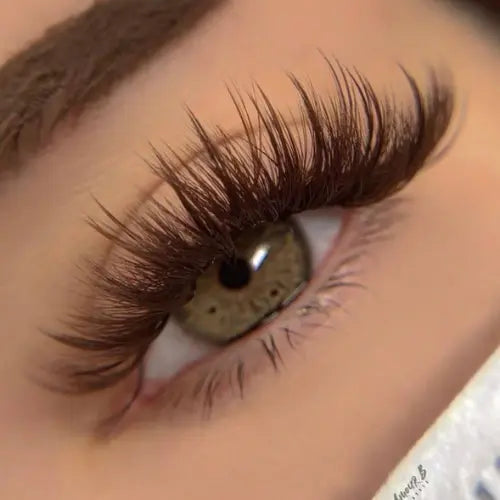Brown Lash Extensions Puff Puff Beauty